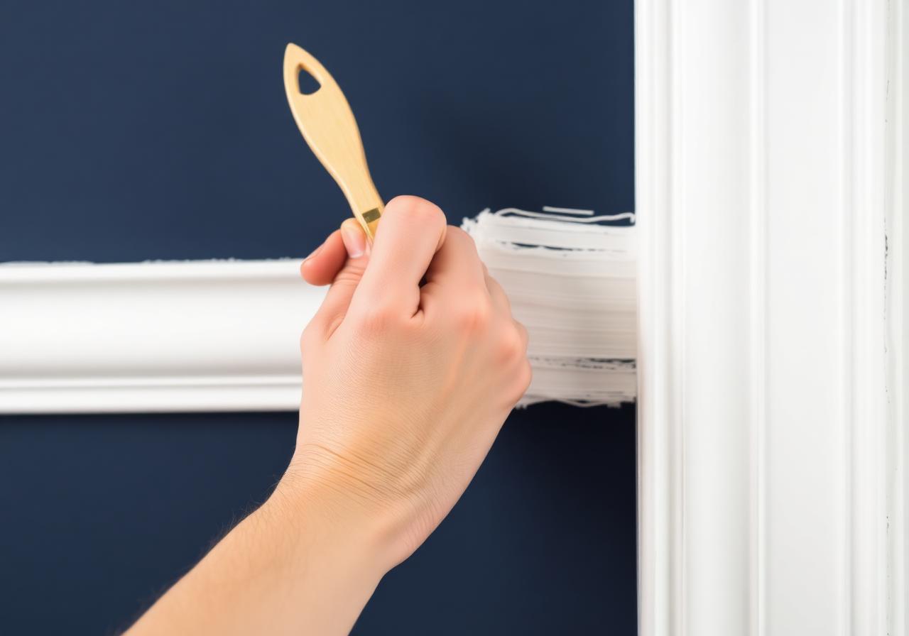 Detail of trim painting craftsmanship
